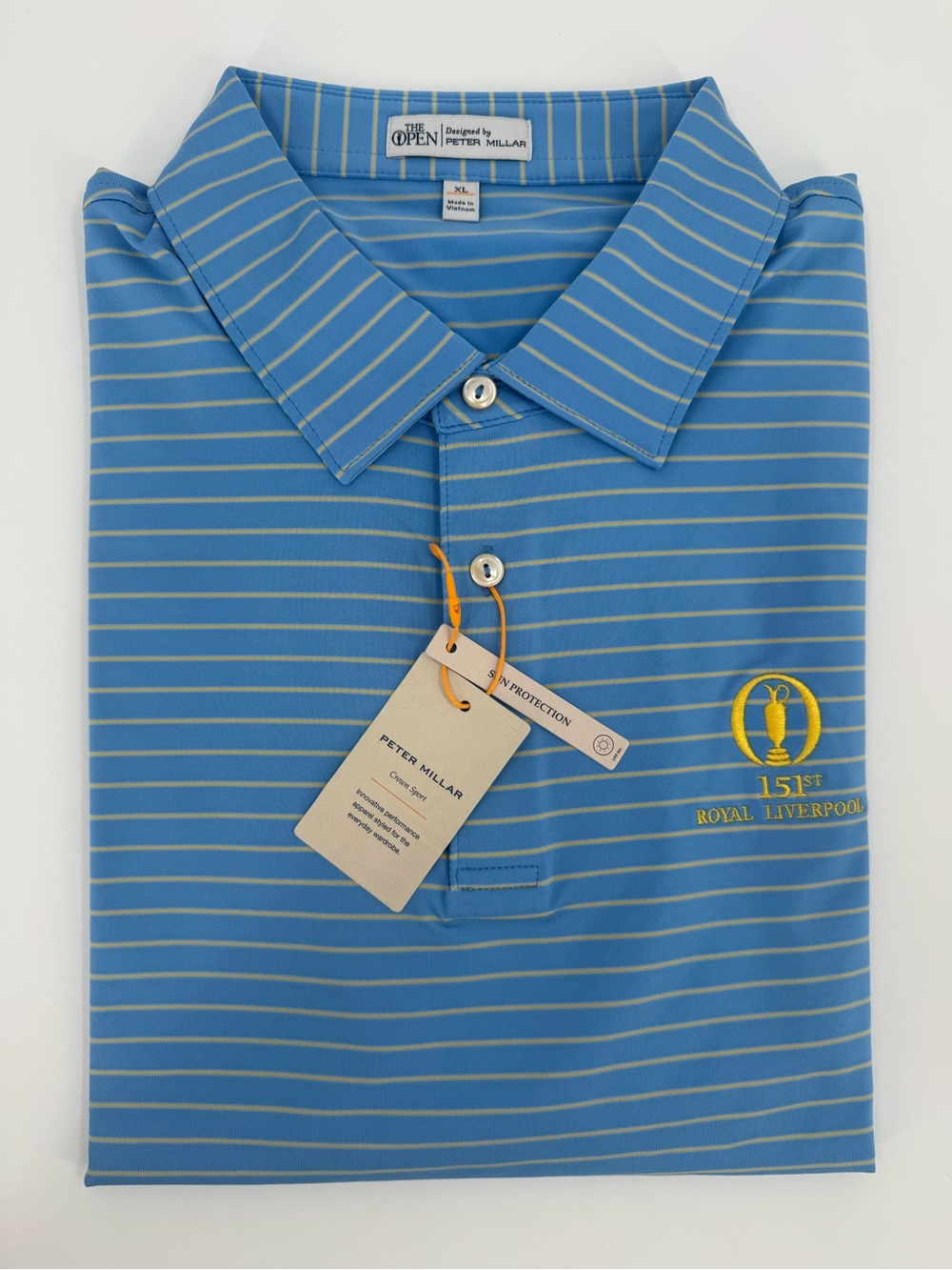 Peter Millar 151st Open Championship Royal Liverpool Striped Polo - XL - NWT